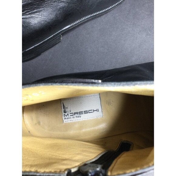 Moreschi Side Zip Leather Ankle Boots Made in Italy Men Size 8 Black - Picture 10 of 12